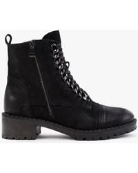 Daniel - Sarya Black Nubuck Leather Chain Detail Ankle Boots - Lyst