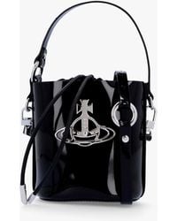 Vivienne Westwood - Small Daisy Black Patent Leather Drawstring Bucket Bag - Lyst