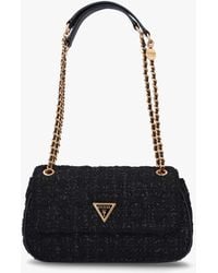 Guess - Giully Convertible Black Tweed Cross-body Bag - Lyst