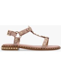 Daniel - Everlast Nude Leather T Bar Studded Sandals - Lyst