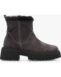 Daniel - Dark Suede Chunky Ankle Boots - Lyst