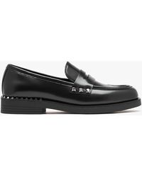 Ash - Whisper Studs Black Leather Loafers - Lyst