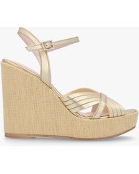 Daniel - Wejavery Gold Leather Wedge Sandals - Lyst