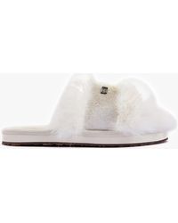 Australia Luxe - Muchas Luxe Cream Faux Fur Slippers - Lyst