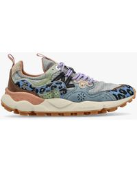 Flower Mountain - Women's Yamano 3 Grey Light Grey Suede & Technical Fabric Trainers - Lyst