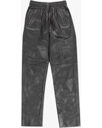 Oakwood - Gift Khaki Leather Drawstring Trousers - Lyst