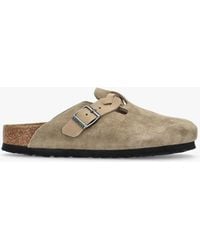 Birkenstock - Boston Braided Taupe Suede Leather Clogs - Lyst
