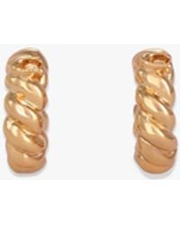 COACH - C Logo Twisted Huggie Hoops - Lyst