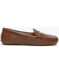 Ralph Lauren Leather Caliana Loafer in Orange | Lyst