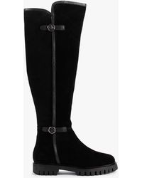 Daniel - Sictor Black Suede Double Buckle Over The Knee Boots - Lyst