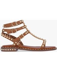 Daniel - Eternal Tan Leather Studded Gladiator Sandals - Lyst