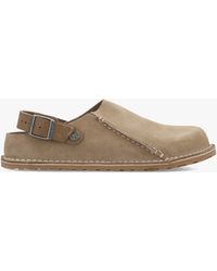 Birkenstock - Lutry Premium Suede Leather Taupe Clogs - Lyst