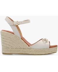 Daniel - Jaffle Cream Leather Snaffle Wedge Espadrilles - Lyst