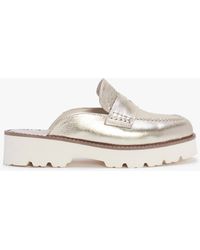 Daniel - Beloba Gold Leather Backless Loafers - Lyst