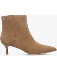 Ralph Lauren - Mckay Camel Suede Heeled Ankle Boots - Lyst