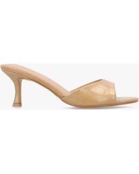 Moda In Pelle - Minka Camel Moc Croc Low Heel Mules - Lyst