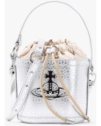 Vivienne Westwood - Daisy Silver Leather Drawstring Bucket Bag - Lyst