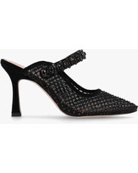 Daniel - Alma Black Crystal Mesh Heeled Mary Janes - Lyst