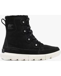 Sorel - Explorer Next Joan Black Fawn Suede Ankle Boots - Lyst