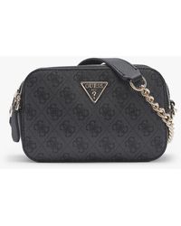 GUESS Noelle II Double Pouch Borsa A Tracolla E Borsetta, Colore Latte Logo/Marrone, In Poliuretano, Set Da 2 Pezzi