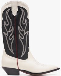 Sonora Boots - Santa Fe Black & White Leather Western Calf Boots - Lyst