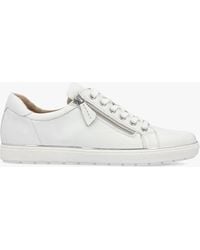 Caprice - White Leather Side Zip Trainers - Lyst