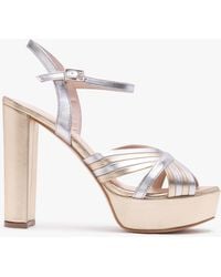 Daniel - Avery Gold & Silver Leather Platform Heeled Sandals - Lyst