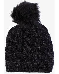 Daniel Black Cable Knit Pom Pom Hat