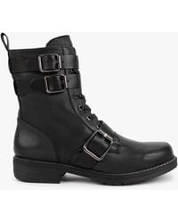 Manas - Black Leather Buckled Ankle Boots - Lyst
