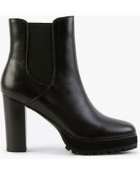 Daniel - Slock Black Leather Block Heel Chelsea Boots - Lyst