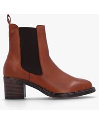 Daniel - Ichels Tan Leather Block Heel Chelsea Boots - Lyst