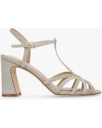 Daniel - Iceline Metallic T Bar Block Heel Sandals - Lyst