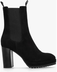 Daniel - Thea Black Suede High Block Heel Platform Chelsea Boots - Lyst