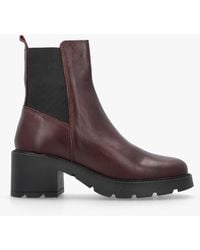Daniel - Luxor Burgundy Leather Block Heel Chelsea Boots - Lyst
