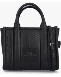 Marc Jacobs - The Monogram Leather Small Black Tote Bag - Lyst