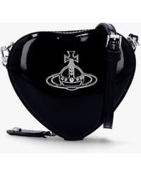 Vivienne Westwood - Mini Heart Black Shiny Patent Leather Cross-body Bag - Lyst
