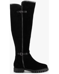 Daniel - Sictor Black Suede Double Buckle Over The Knee Boots - Lyst