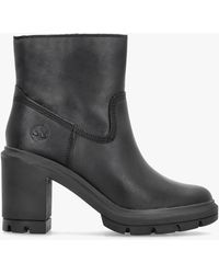Timberland - Allington Heights Leather Block Heel Ankle Boots , Leather - Lyst