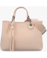 Emporio Armani - Myea Apricot Moka Shopper Bag With Pouch - Lyst