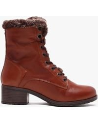 Moda In Pelle - Alpinne Tan Leather Tall Ankle Boots - Lyst