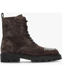 Alpe - Abode Brown Suede Embellished Ankle Boots - Lyst