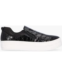 Daniel - Taker Black Patent Leather Moc Croc Trainers - Lyst