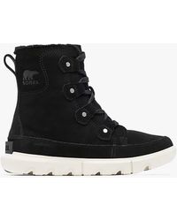 Sorel - Explorer Next Joan Black Fawn Suede Ankle Boots - Lyst