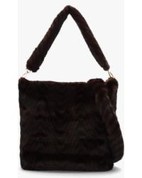 Daniel - Large Furry & Swirl Faux Fur Shoulder Bag - Lyst