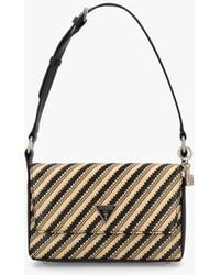 Guess - Simona Woven Natural Shoulder Bag - Lyst