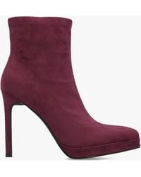 Daniel - Ranny Burgundy Suedette Platform High Heel Ankle Boots - Lyst