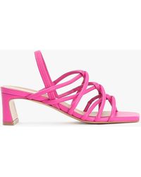 Daniel - Sanuma Fuchsia Leather Mini Pillow Strap Heeled Sandals - Lyst