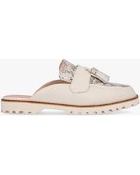 Moda In Pelle - Etana Off White Leather Backless Loafers - Lyst