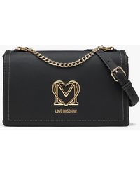 Love Moschino - Super Gold Black Shoulder Bag - Lyst