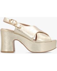 Moda In Pelle - Nakara Metallic Chunky Platform Heel Sandals - Lyst